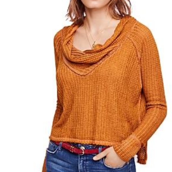 Free People Tops - FREE PEOPLE Wildcat Thermal Sweater In Burnt Orang